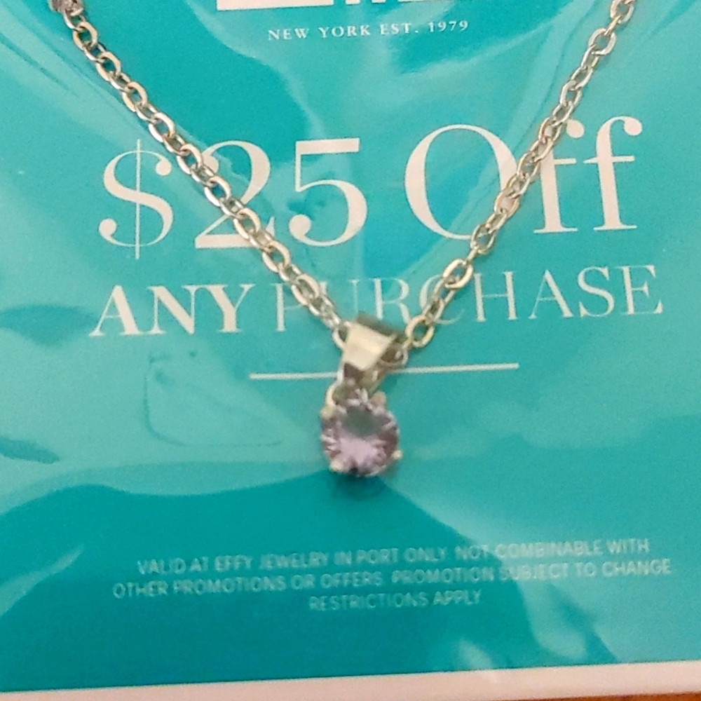 Effy lavender stone necklace, NEW